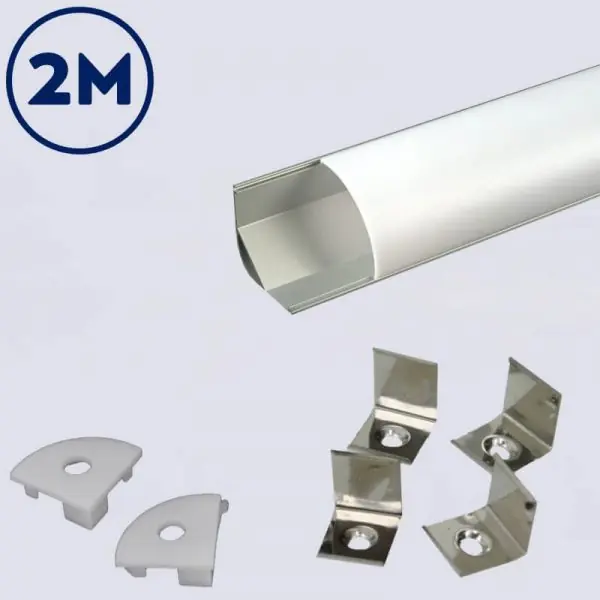 Compleet opbouw LED HOEK profiel 16 x 16 mm aluminium | 2 meter Gratis Verzending
