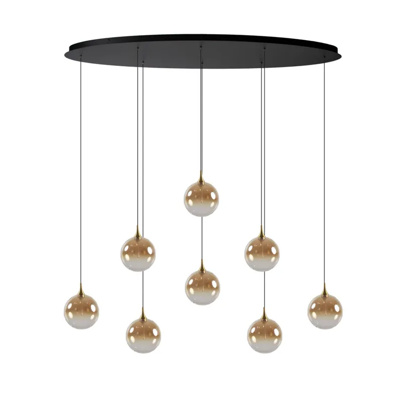 Hanglamp 8L – Amber glas Direct Beschikbaar