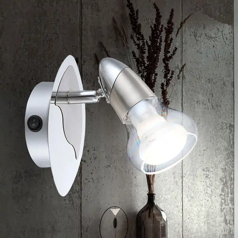 Beste Prijs LED wandlamp, glas, schakelaar, beweegbare spot, H 14,8 cm