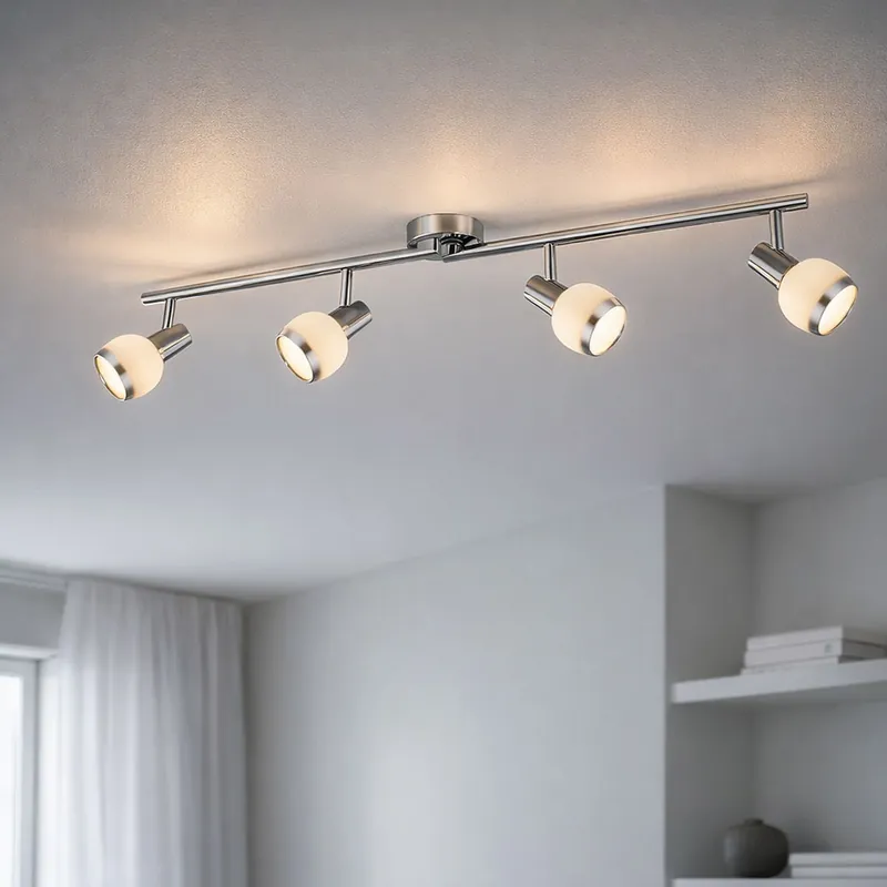 Alleen Vandaag LED plafondlamp, chroom, glas, beweegbaar, L 80cm