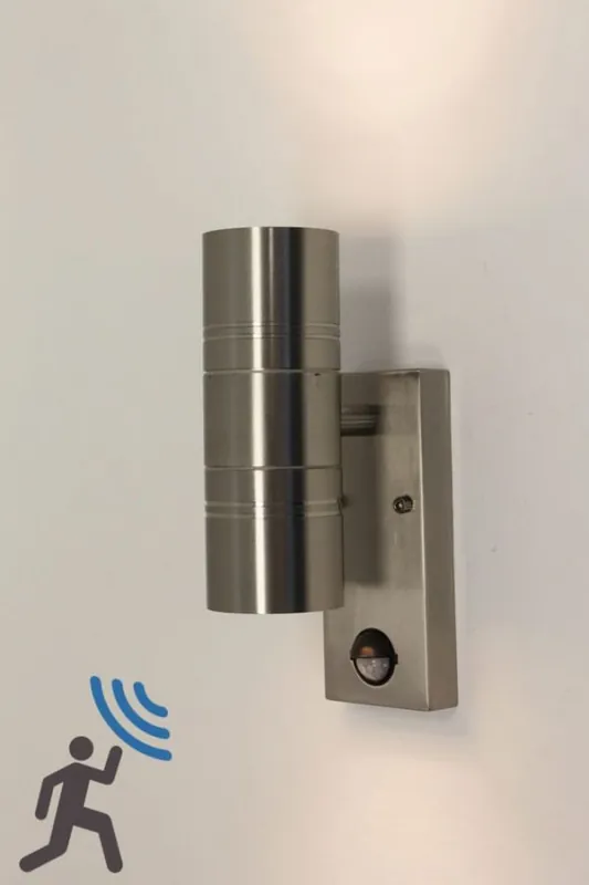 Buitenlamp / Wandlamp MOVE met boven- en onderverlichting | Staal + bewegingssensor Actieprijs