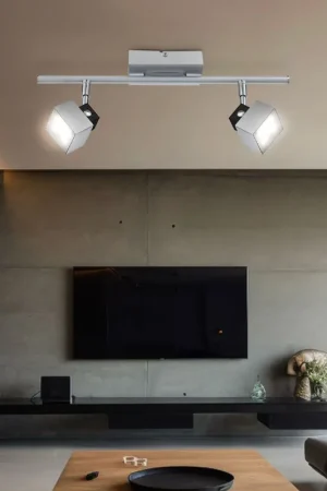 LED wandlamp, 2 vlammen, chroom, beweegbaar, L 40 cm Nieuw