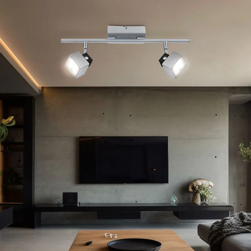 LED wandlamp, 2 vlammen, chroom, beweegbaar, L 40 cm Nieuw