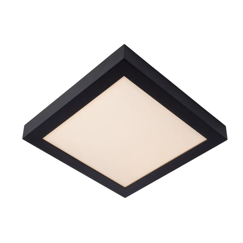 Lucide BRICE-LED - Plafonnière Badkamer - LED Dimb. - 1x30W 3000K - IP44 - Zwart Rechtstreeks Van De Fabrikant