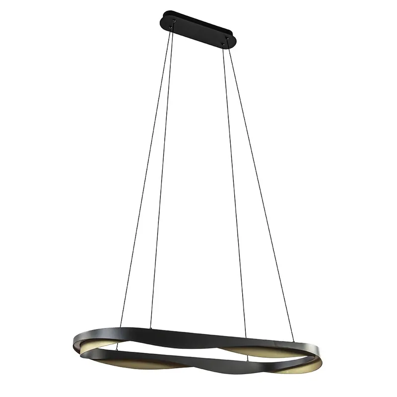 Flitsaanbieding Hanglamp Ascoli ovaal zwart/matgoud