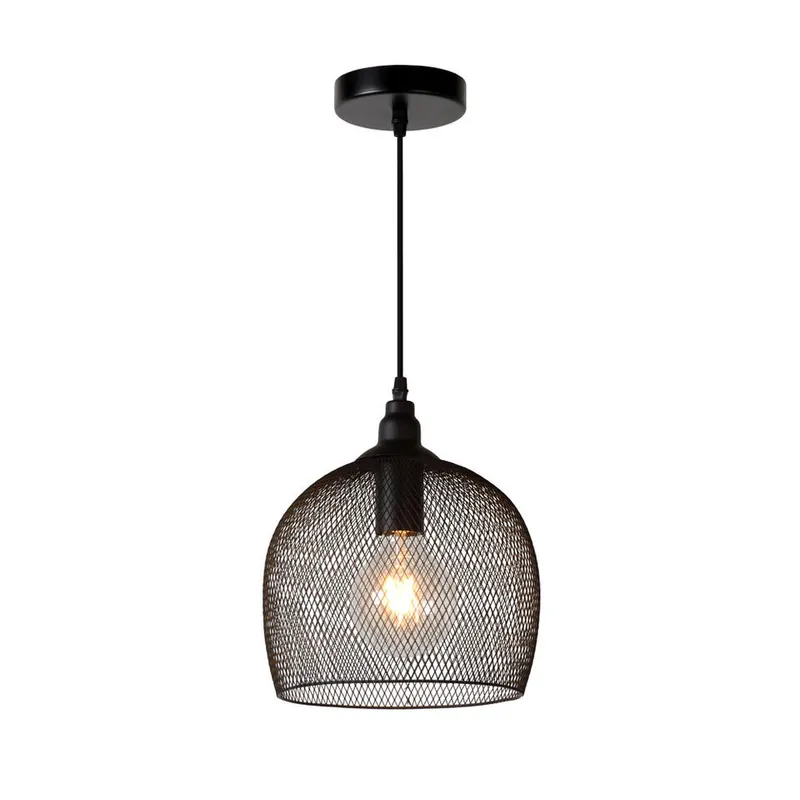 Lucide hanglamp Mesh - zwart - Ø22 cm Dagaanbieding