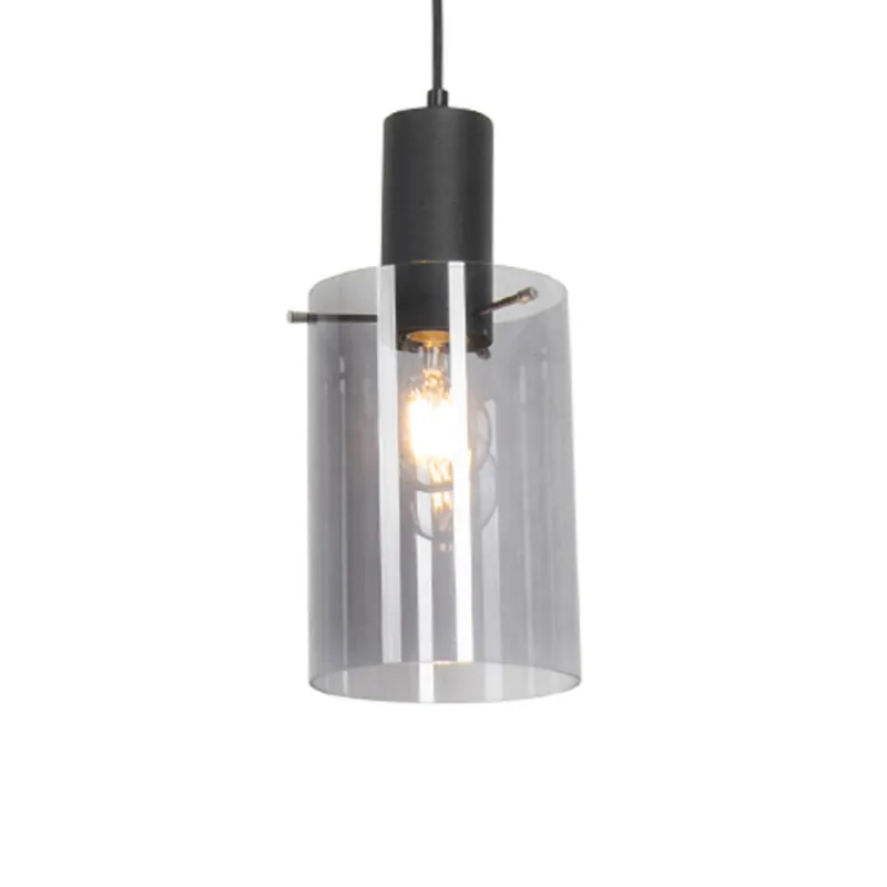 Lage Kosten Qazqa hanglamp vidra zwart e27