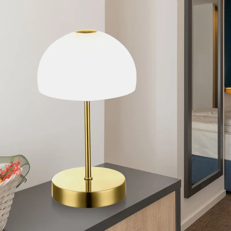 LED tafellamp, tip aan/uit, opaal glas, SNOWFLAKE Finale Uitverkoop