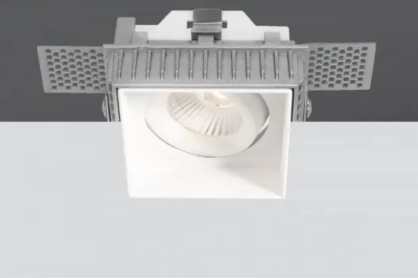 Rechtstreeks Van De Fabrikant Witte vierkante inbouwspot TRIMLESS SMOOTH GU10 | verstelbare stucrand
