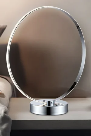 Voordeelprijs LED tafellamp, chroom, zilver, ring design, H 33cm