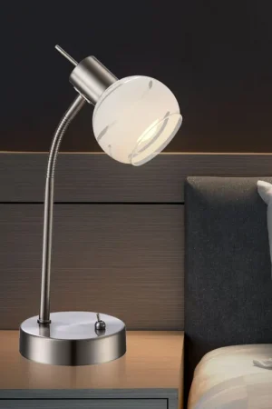 LED tafellamp met glazen bol lampenkap ELLIOTT Veilige Betaling