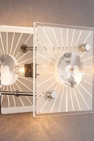 Direct Verzonden LED wandlamp, chroom, heldere kristallen, gesatineerd, L 11cm