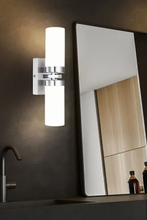 Wandlamp, metaal, mat nikkel, opaal, gesatineerd Meest Verkocht