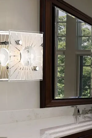 LED wandlamp, kristallen, glas met patroon, chroom, H 10 cm Snelle Levering