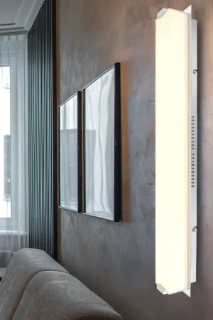 LED wandlamp, chroom gesatineerd glas, H 81 cm Favoriet