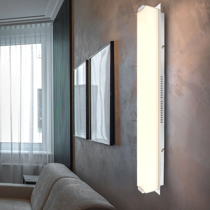 LED wandlamp, chroom gesatineerd glas, H 81 cm Favoriet