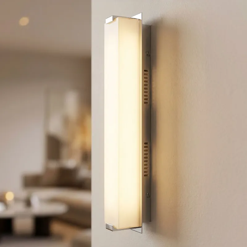LED wandlamp, glas, chroom, gesatineerd, L 61cm Goedkoop