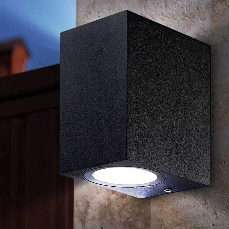 LED wandlamp, ALU, donkergrijs, glas, H 9,5 cm Alleen Vandaag