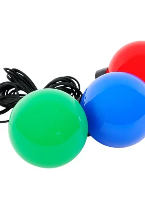 Laatste Versie Set van 3 wereldbollampen, rood, blauw, groen, weerbestendig, D 15 cm