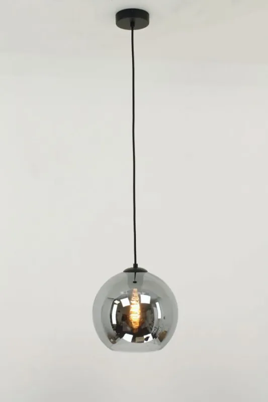 Fabrieksprijs Sfeervolle hanglamp BALLOON metallic smoke zwart | Ø 25 cm