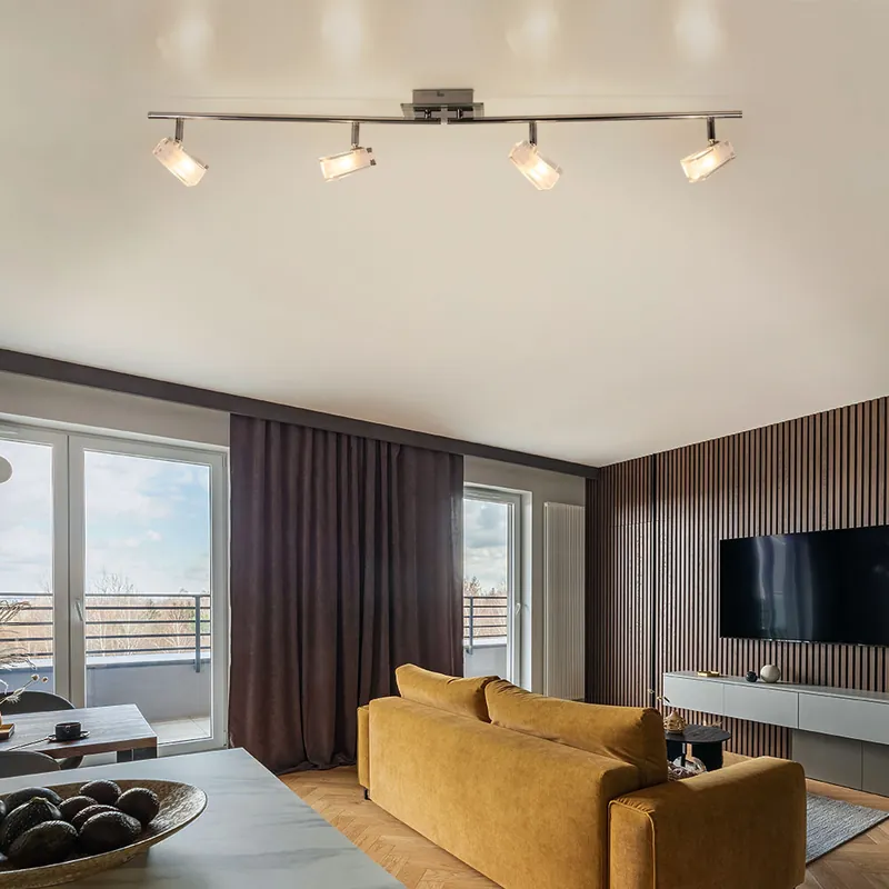 Plafondlamp met glazen spots in kubusvormig ontwerp Favoriet