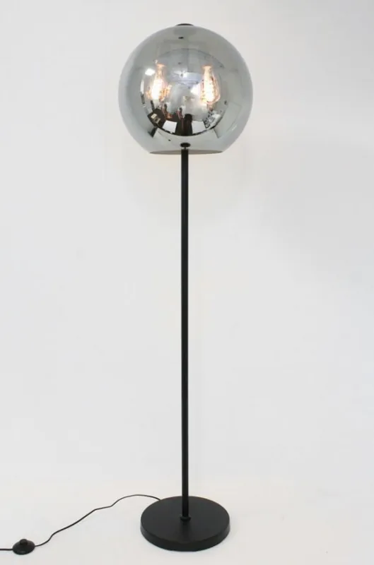 Sfeervolle zwarte vloerlamp SICANO metallic smoke zwart | Ø 40 cm Koop Vandaag