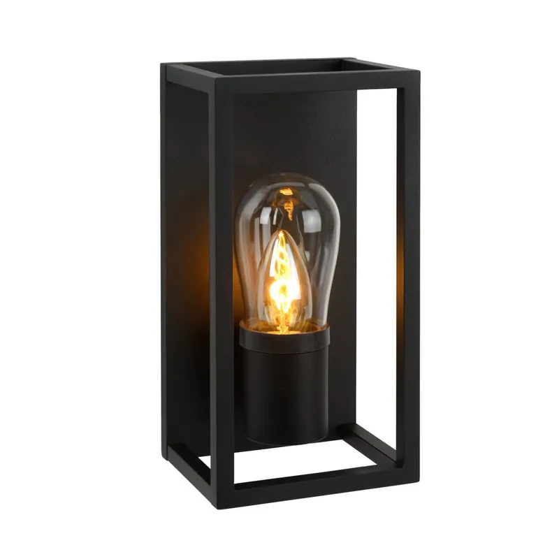 Lucide CARLYN - Wandlamp Badkamer - 1xE14 - IP54 - Zwart Nieuw