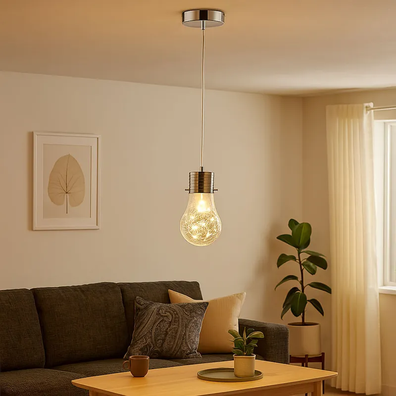 Nu Kopen Hanglamp, Edison ontwerp, draadwerk, glas, D 12 cm