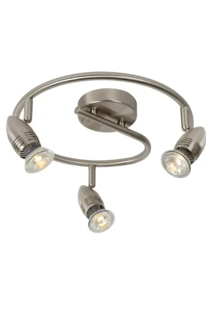 Actieprijs Lucide CARO-LED - Plafondspot - Ø 31 cm - LED - GU10 - 3x5W 2700K - Mat chroom