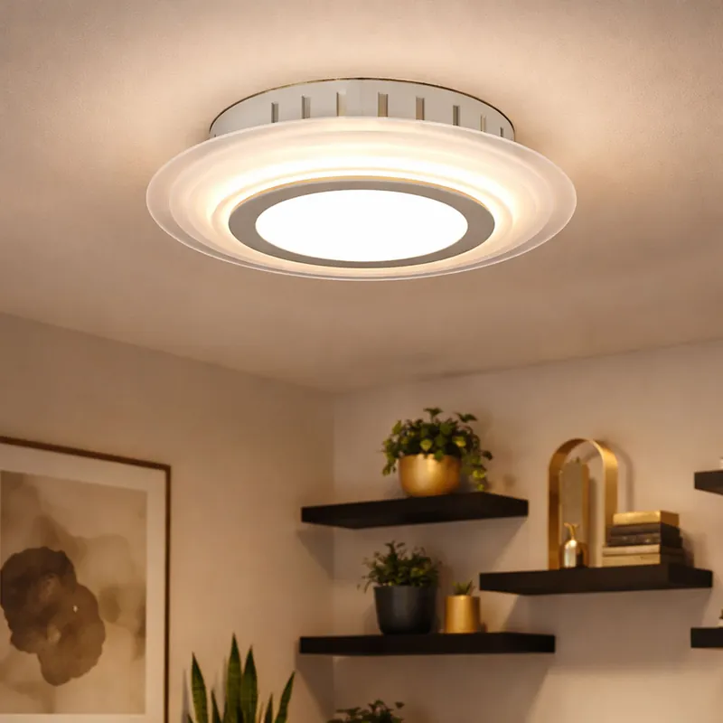 LED plafondlamp, glas, chroom, 30 cm, NANCY Gecertificeerd