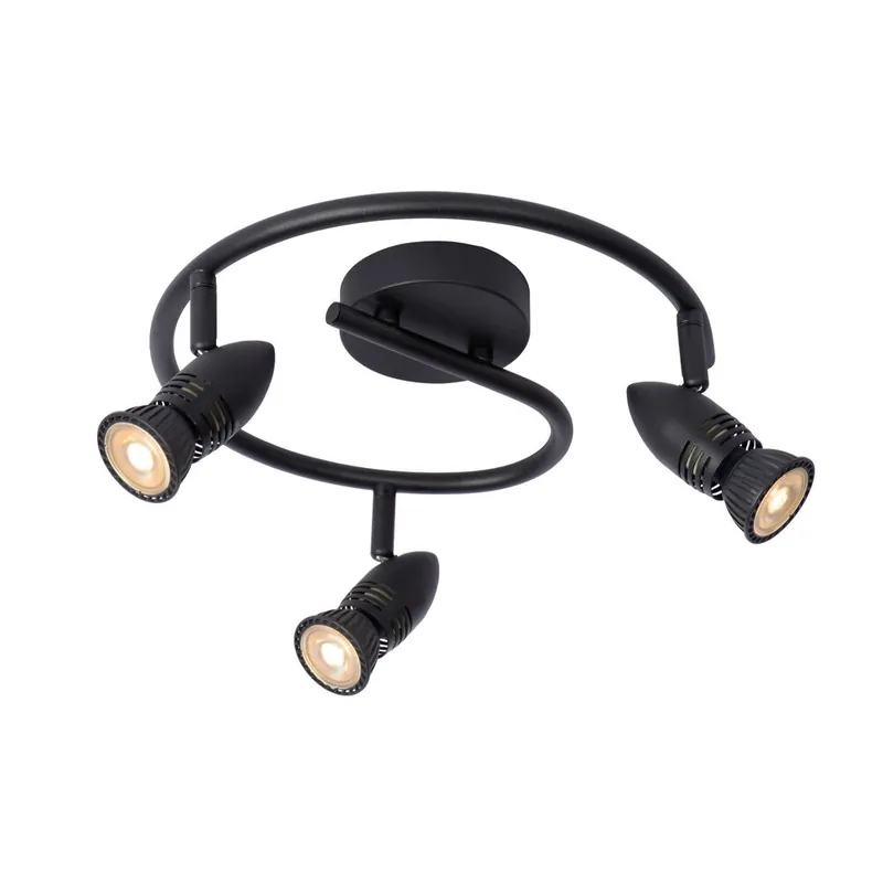 Lucide CARO - Plafondspot - Ø 31 cm - 3xGU10 - Zwart Uitverkoop