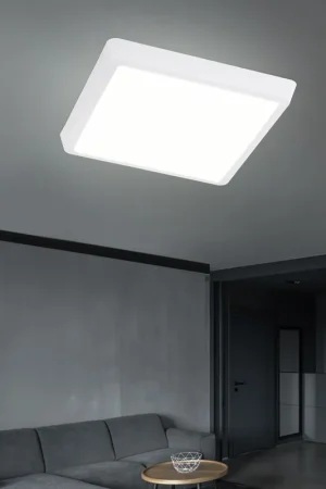 Laatste Kans LED plafondlamp, wit metaal, L 31 cm