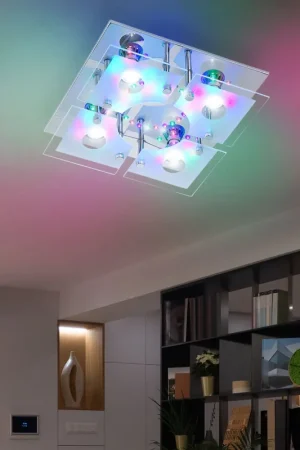 LED RGB plafondlamp, dimbaar, afstandsbediening, B 35 cm Rechtstreeks Van De Fabrikant