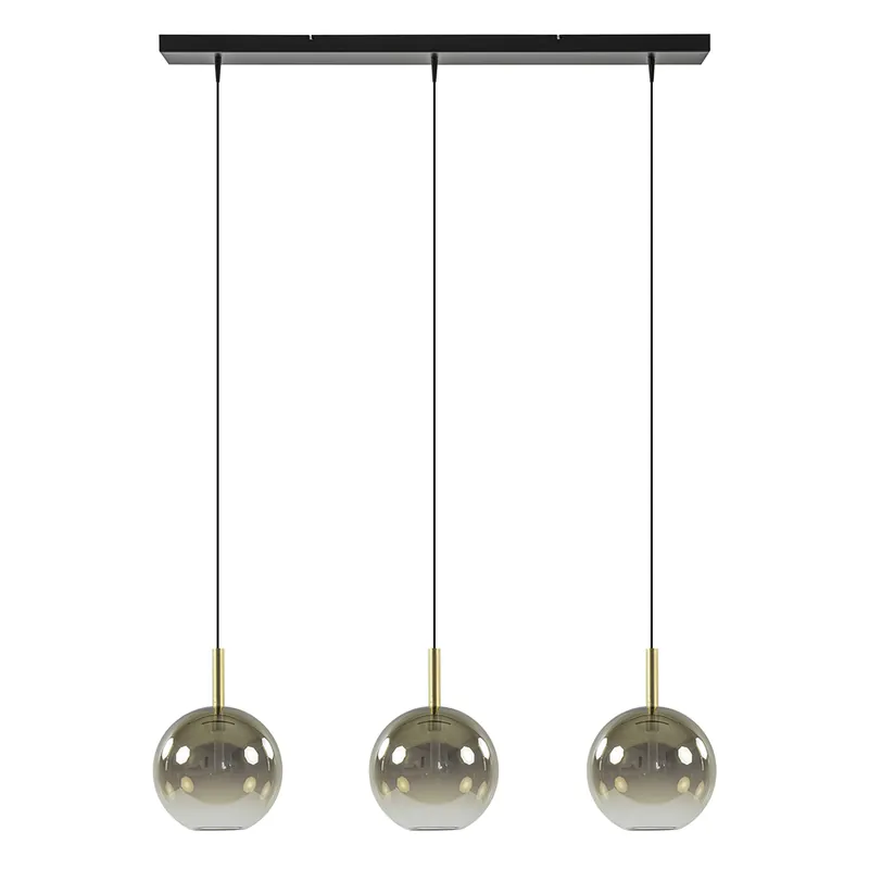 Exclusieve Aanbieding Hanglamp Lido 3L 100cm zwart/goud dtw