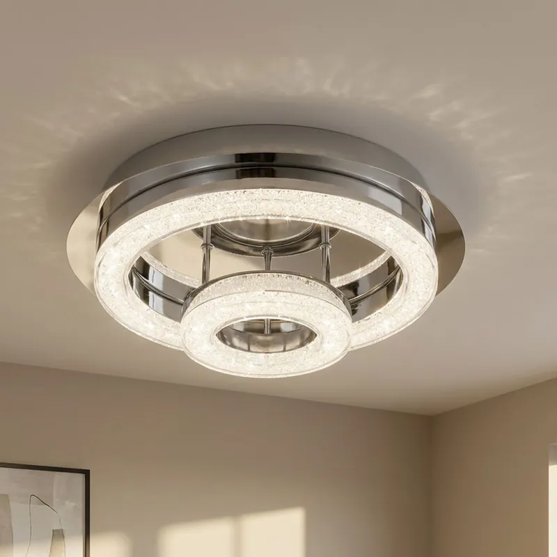 LED plafondlamp, chroom, kristallen, 28 cm, SPIKUR Bestseller