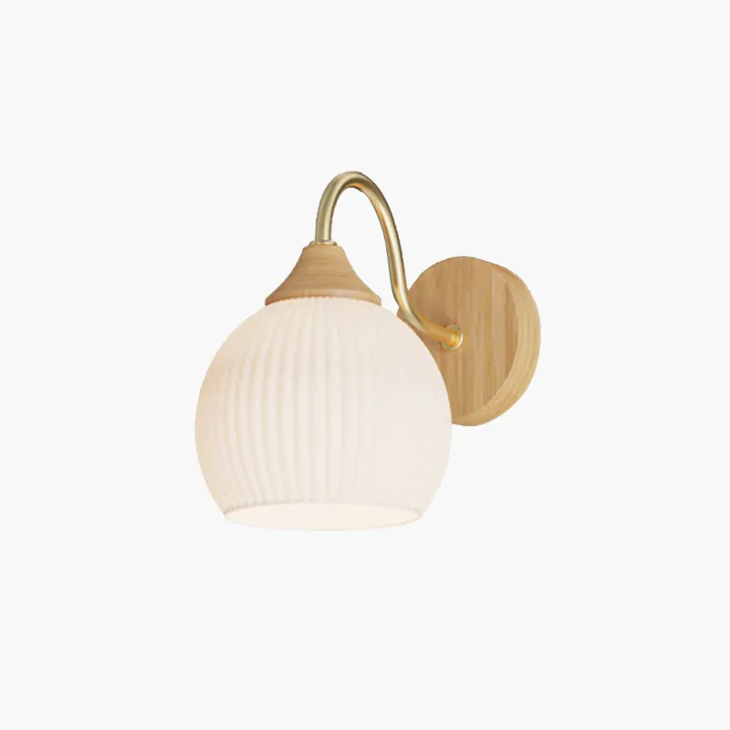 Ozawa Nordic LED Binnenwandlamp Glas Hout Slaapkamer/Woonkamer Direct Beschikbaar