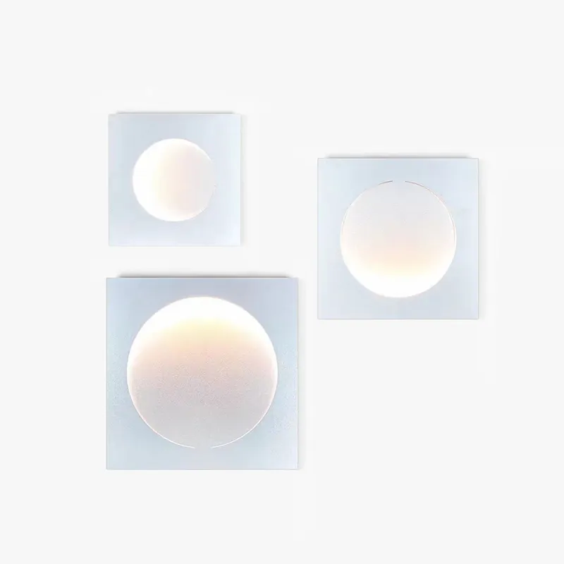 Elif - Moderne LED Wandlamp Vierkant Maan Binnen, Wit, Metaal Lage Kosten