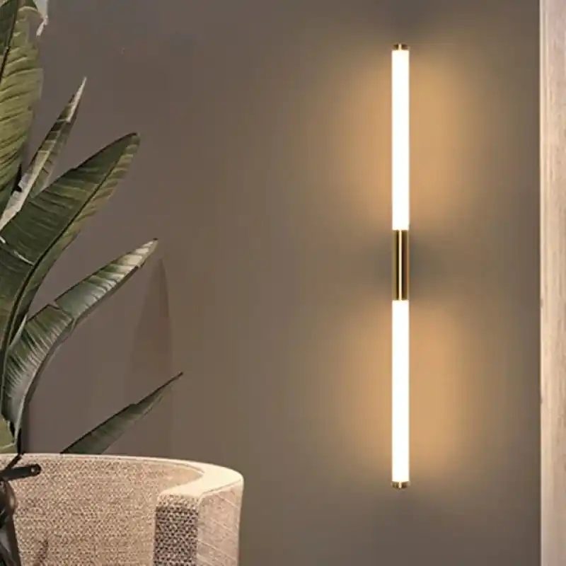 Leigh Eenvoudige Moderne Lineaire LED Wandlamp Wit-Goud Slaapkamer Metaal Gratis Retour