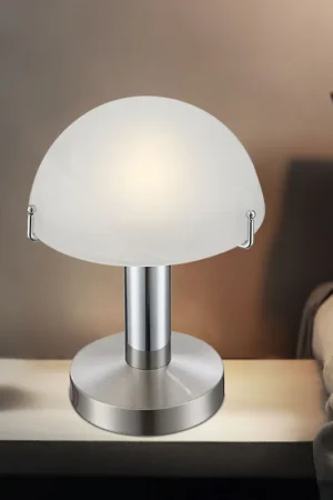 LED tafellamp, touchdimmer, gesatineerd glas, H 22,5 cm Actieprijs