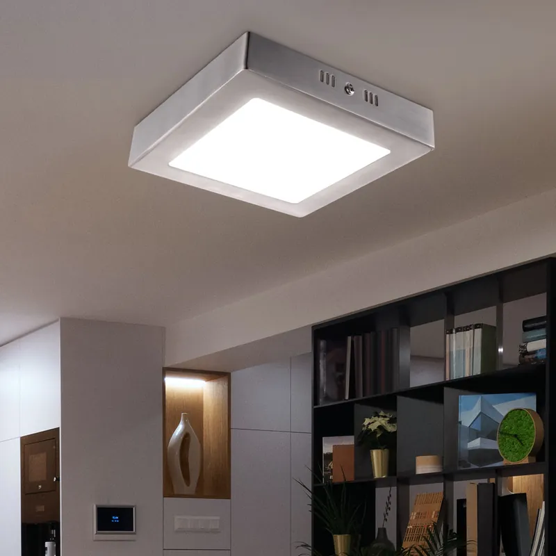 Express Levering LED plafondlamp, zilver, gesatineerd glas, L 12 cm