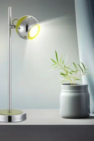 Speciale Aanbieding LED tafellamp, chroom, beweegbare spot, groen, GU10, H 43 cm