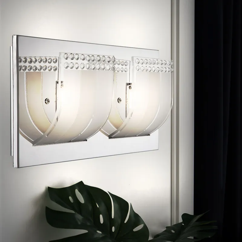 LED wandlamp, kristallen, chroom, gesatineerd, L 30 cm Tijdelijk Beschikbaar