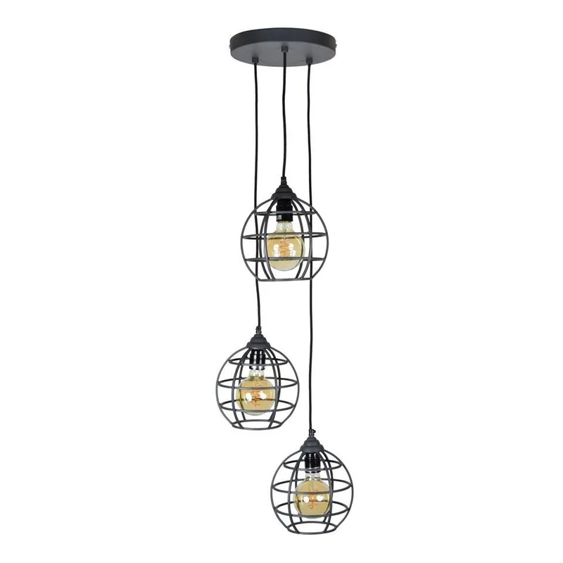 Hanglamp Globe 3-lichts Ø19 Vintage black Seizoensaanbieding