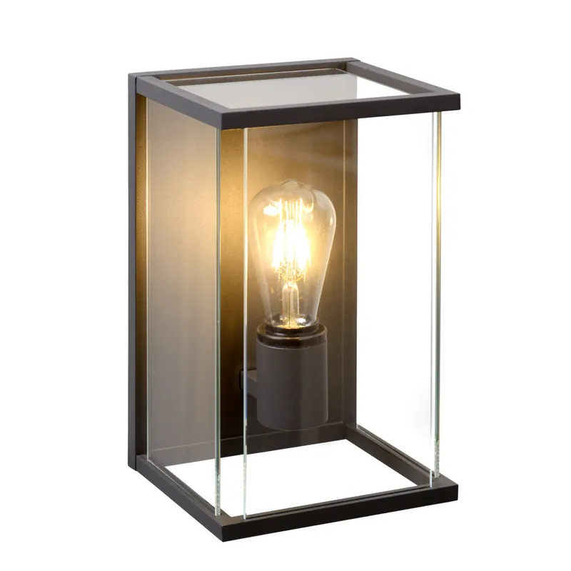 Laatste Kans Lucide CLAIRE - Wandlamp Binnen/Buiten - 1xE27 - IP54 - Antraciet