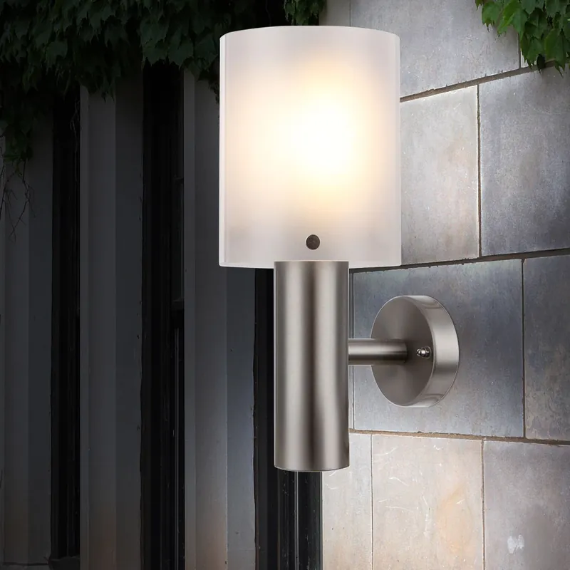 LED wandlamp, IP44, roestvrij staal, zilver, warm wit, H 27,8cm Meest Verkocht