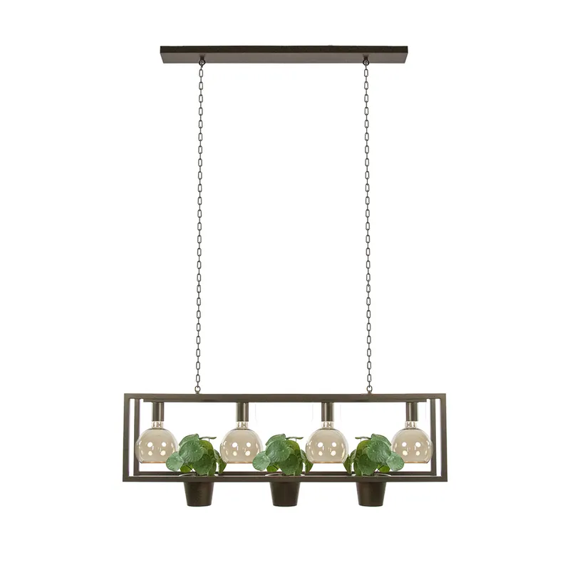 Hanglamp Frame 4L met bloempotten brons Express Levering