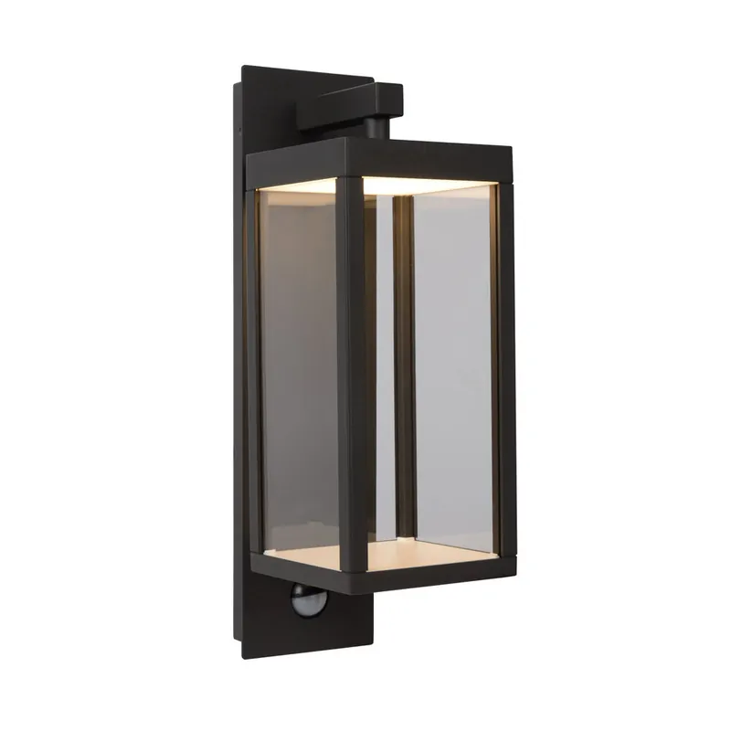 Hete Deal Lucide CLAIRETTE - Wandlamp Binnen/Buiten - LED - 1x13W 3000K - IP54 - Beweging & dag/nacht sensor - Antraciet