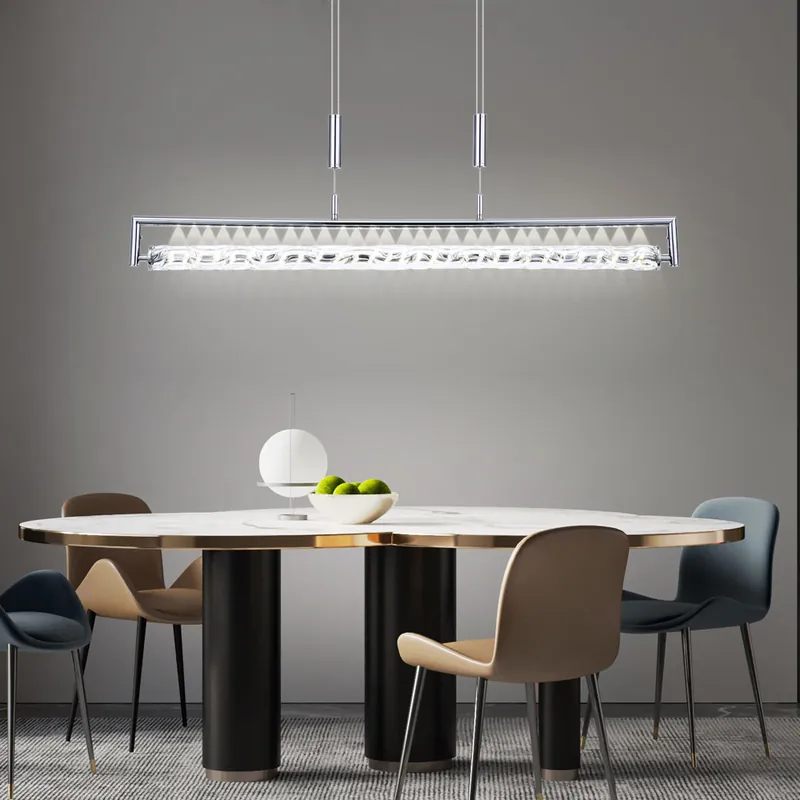 Direct Verzonden LED hanglamp, chroom, in hoogte verstelbaar, lichtbundel, H 160 cm