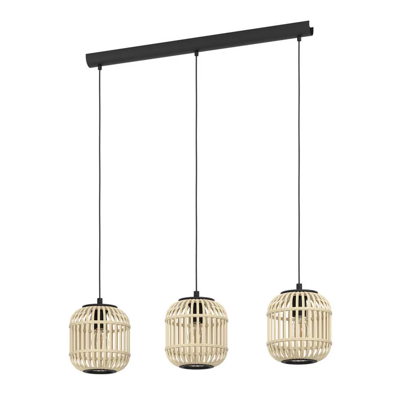 EGLOBordesleyHanglamp-E27-91cm-Zwart/Hout Lage Prijs