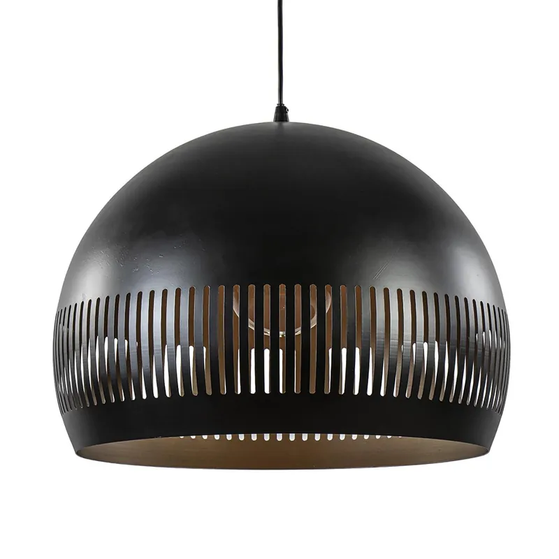 Op = Op Hanglamp Globo 50cm zwart/goud